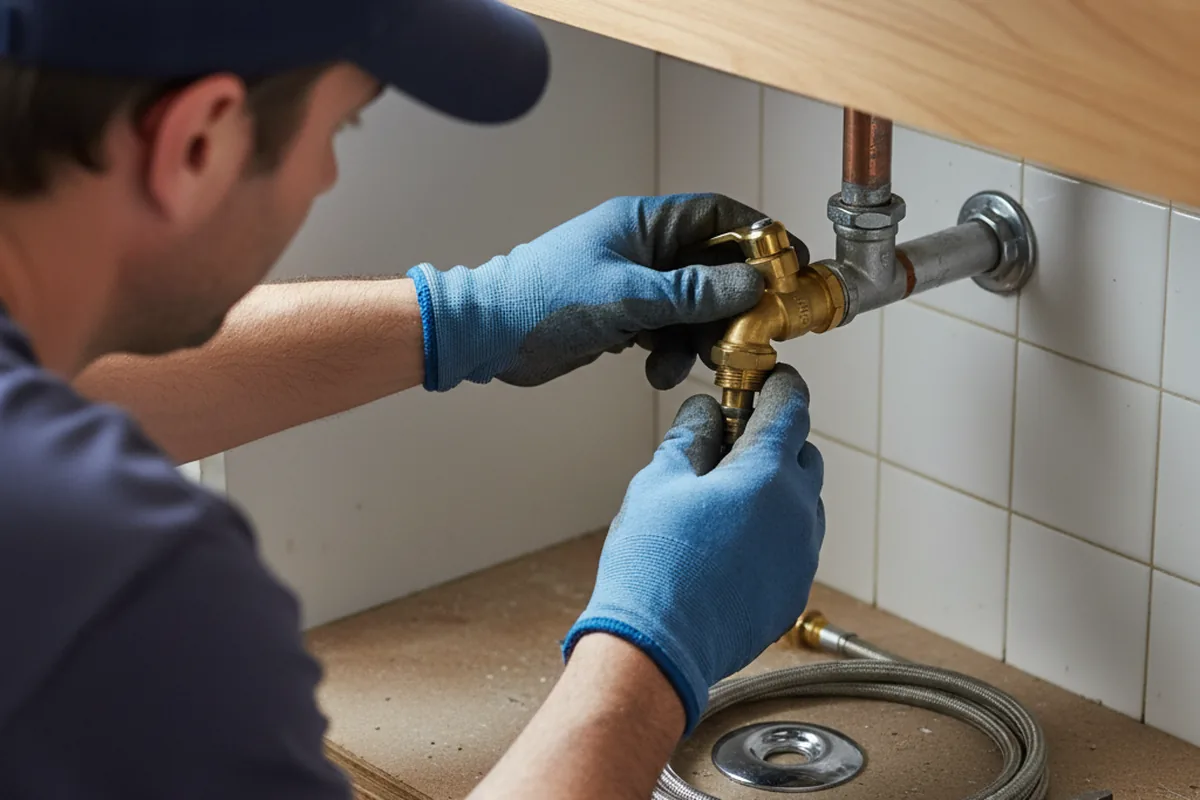 Shutoff valve and fitting work during Burst Pipe Repair in Mount Airy